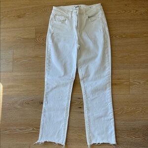 PAIGE Women's white Straight Leg Jeans